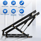 1 Pair Bed Lift Mechanism Heavy Duty Gas Spring Bed Storage Lift Kit, Hydraulic Pneumatic Rod Folding Lift For Bed Gas Spring Bed Storage Lift Kit, Folding Bed Accessories, 62-150cm(White,620mm)