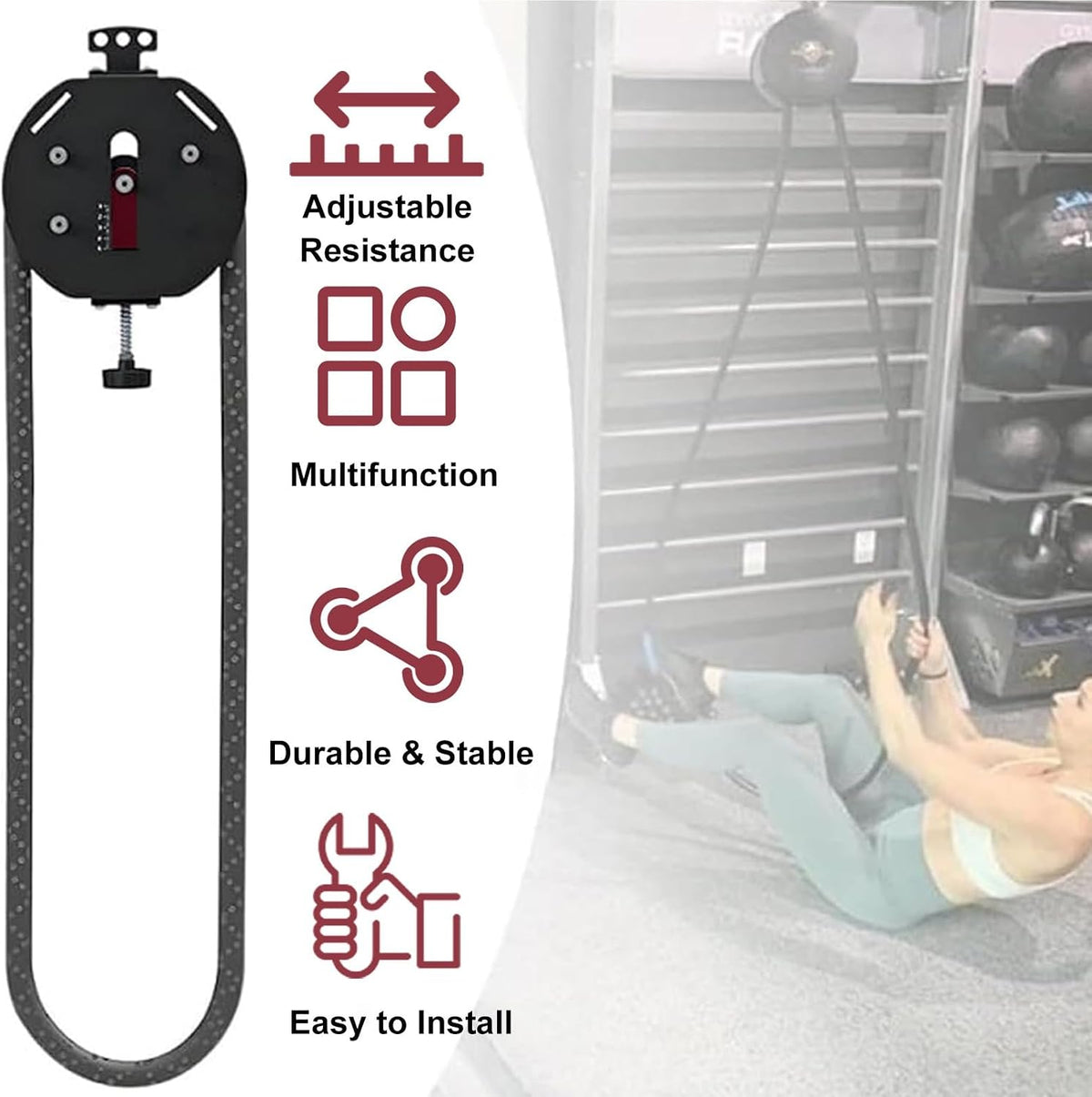Portable Infinity Ropes Machine, Closed Loop Nylon Rope Trainer for Grip, Arms, Back and Body Coordination Exercises, Home Gym Pulley System