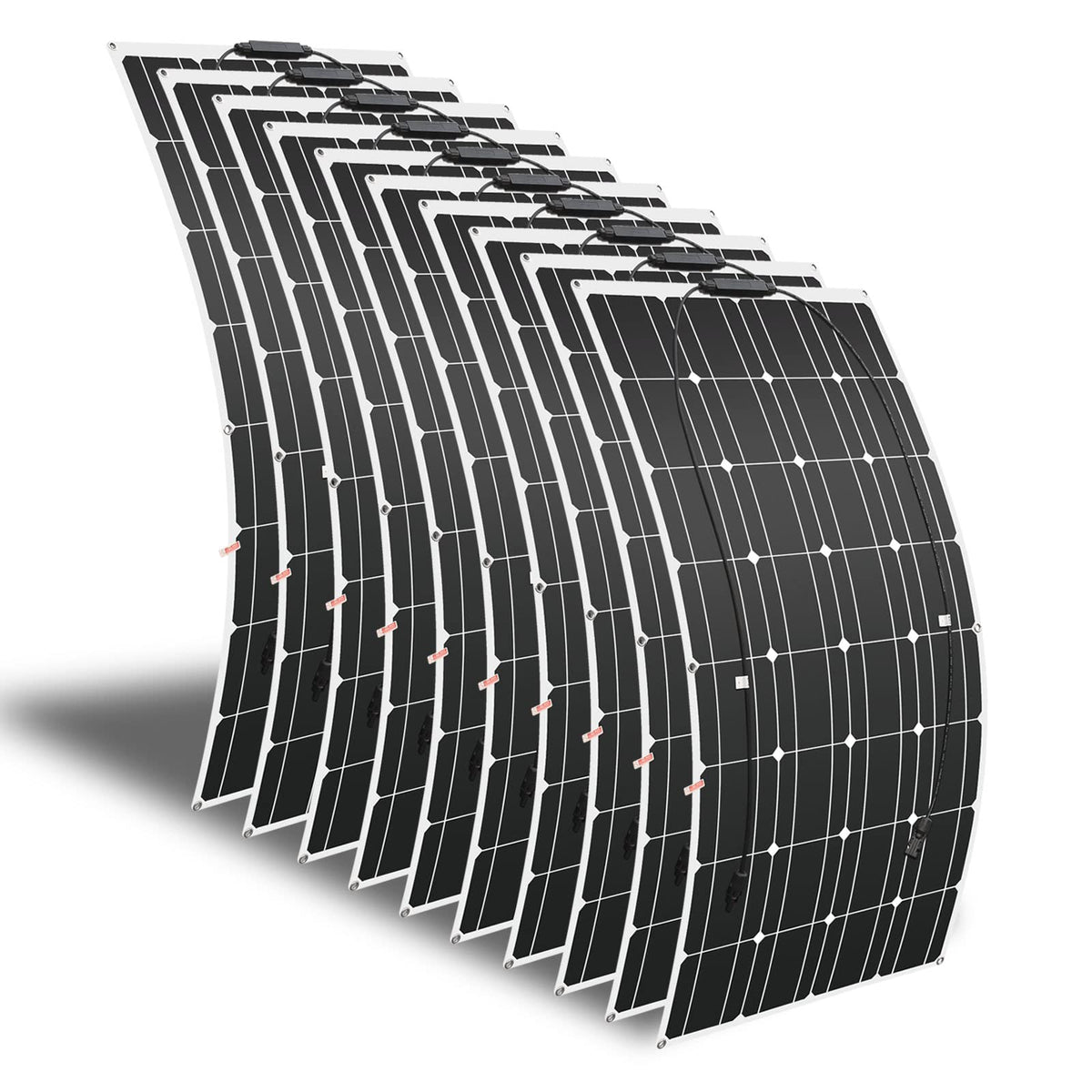 300W Flexible Solar Panel (3pcs 100w) 24V/12V Solar Panel Monocrystalline Silicon Photovoltaic Solar Charger is Suitable for RV Yacht Camping and Other Uneven Surfaces