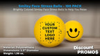 DISCOUNT PROMOS Custom Smiley Squeeze Balls Set of 100, Personalized Bulk Pack - Perfect for Promotional Giveaways - Yellow