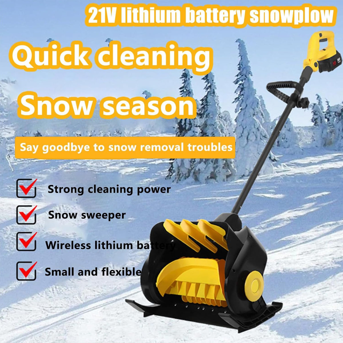 Cordless Snow Shovel, Snow Blower with Battery, Cordless Snow Blower, 15cm/5.9ln Handheld Electric Snow Thrower, Ideals for Driveway, Patio, and Deck Clearing,2xbattery