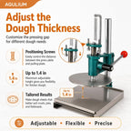 7.9 Inch Manual Pizza Dough Press Machine, Adjustable Stainless Steel Pizza Pastry Press for Pie Crusts, Bread Molds, Meatloaf, Soft Rolls, Household & Commercial