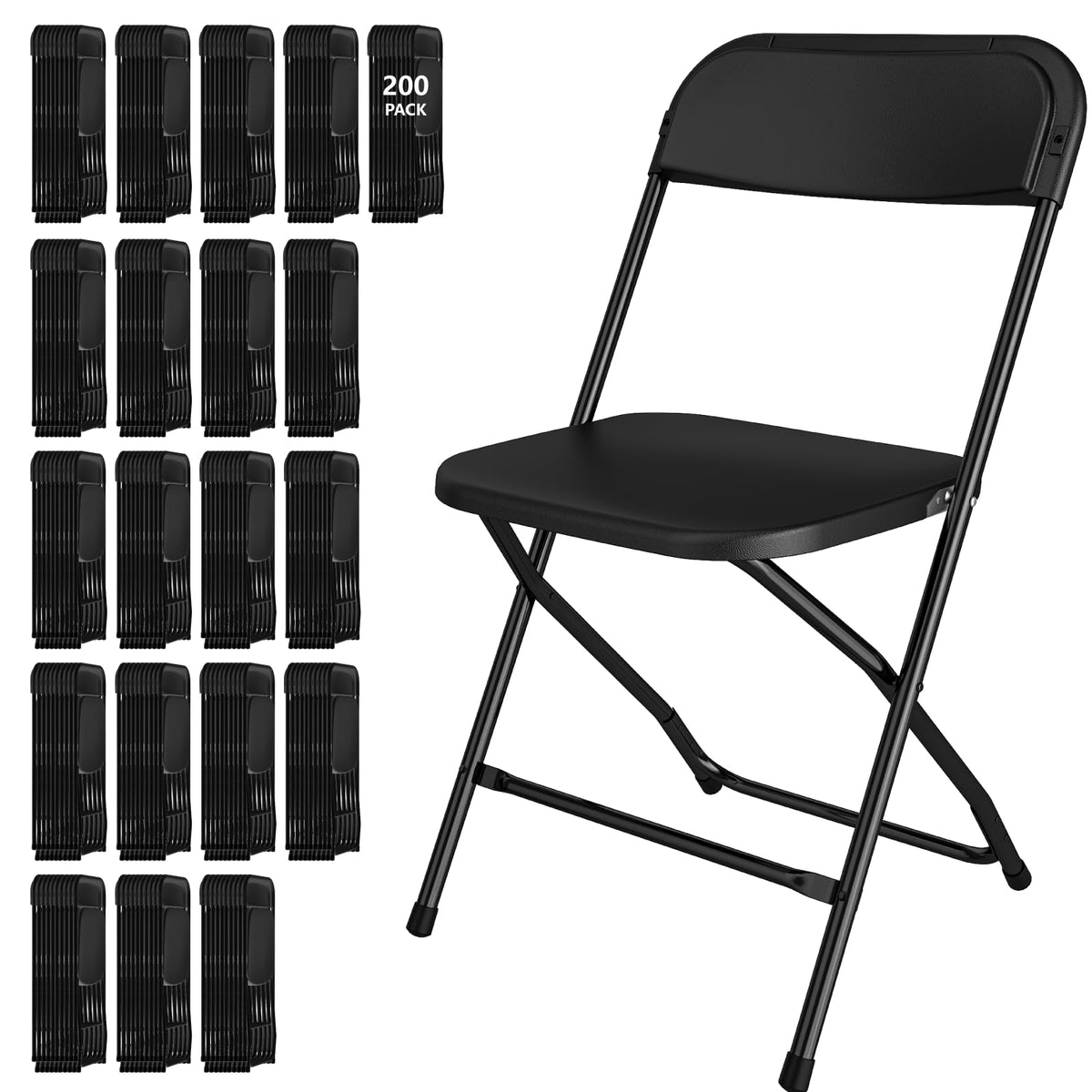 10 Pack White Folding Chairs for School Events Wedding Party Picnic