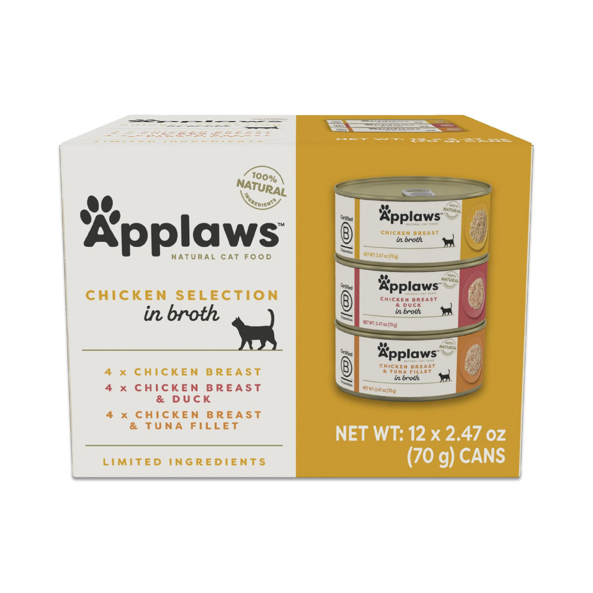 Applaws Fish Variety in Broth Wet Cat Food, 6-Flavor 36-Pack 2.47 oz Cans