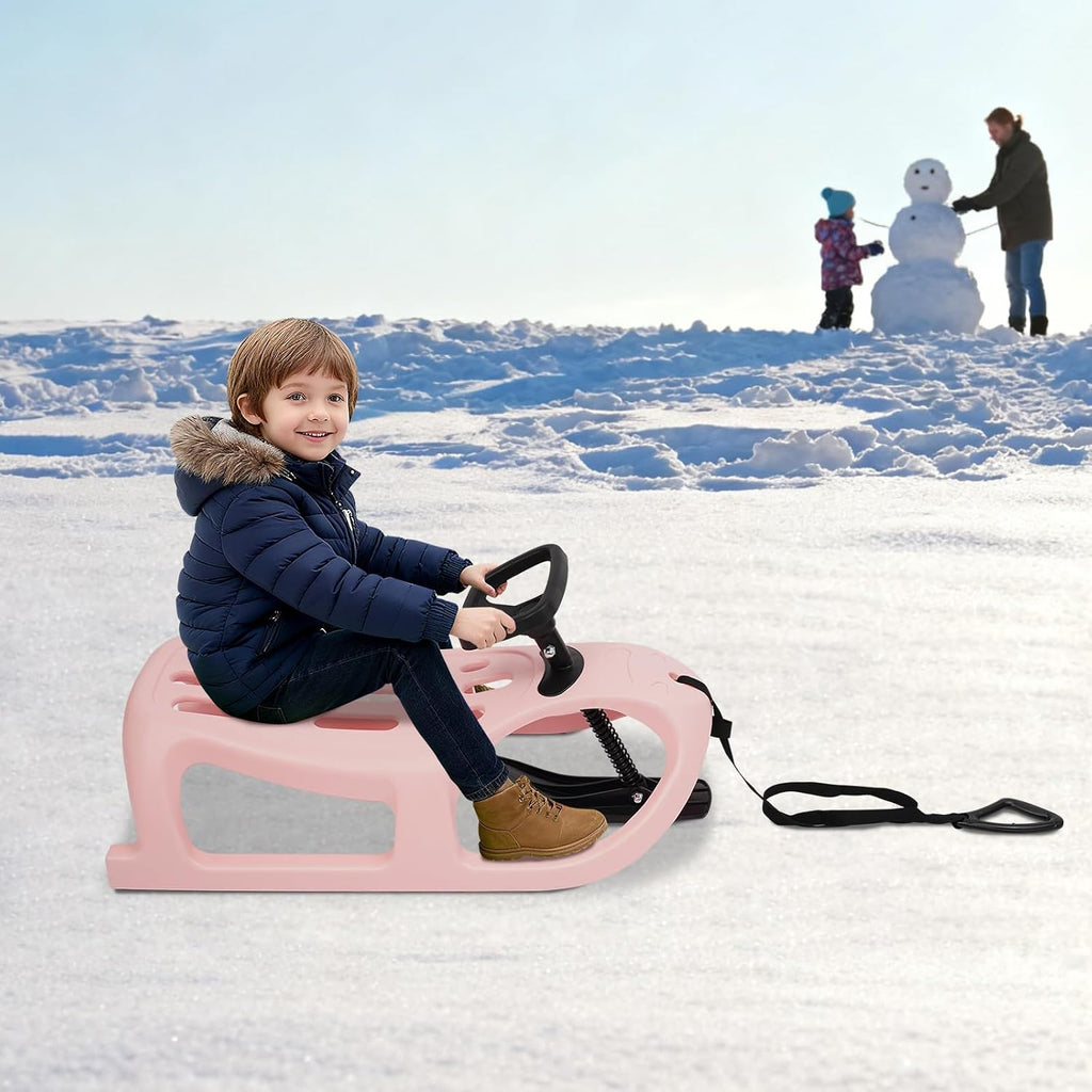 Saddle Style Snow Sled for Kids and Adults – Winter Outdoor Sliding Toy, Heavy Duty Plastic, Fun Sledding for Snowy Hills and Backyard