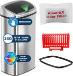 iTouchless Patented Large 24 Gallon Motion Sensor Trash Can | Odor Filter