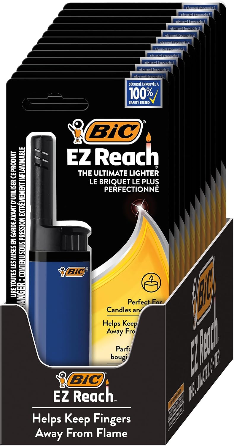 BIC EZ Reach Candle Lighter, Ultimate Wand Lighter for Candles, 12 Count