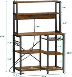 SUPERJARE Bakers Rack with Power Outlet, 35.4 Inches Coffee Bar with Basket