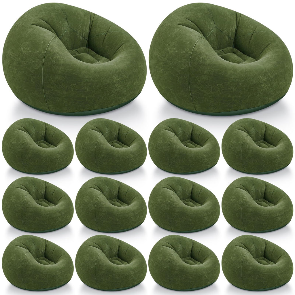 Realspring Inflatable Bean Bag Chairs,Coffee,4 Pcs