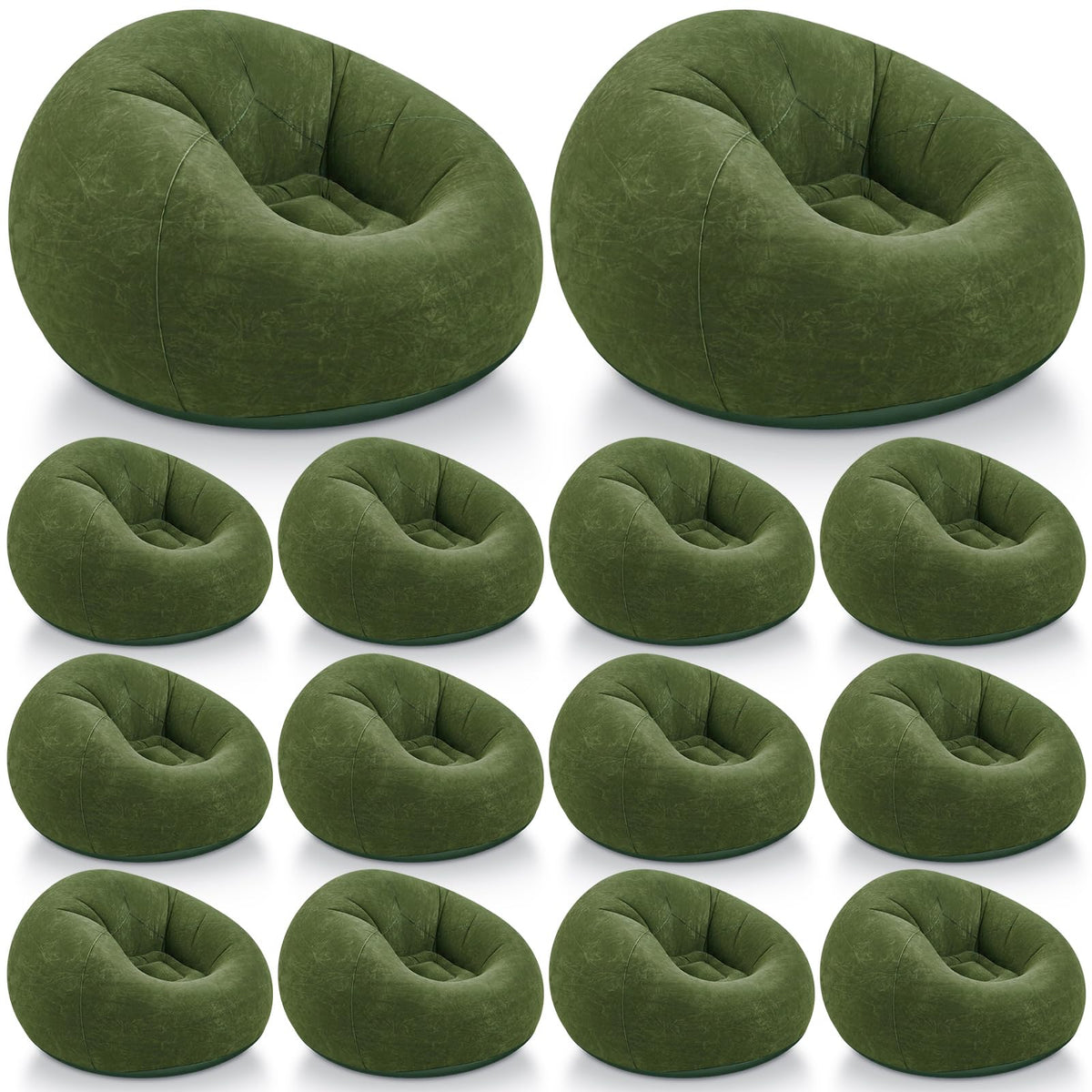 Realspring Inflatable Bean Bag Chairs,Coffee,4 Pcs