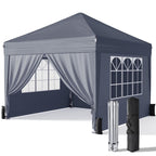 Driftalia 10x10 Pop Up Canopy Tent with Sidewalls, One-Push Instant Setup