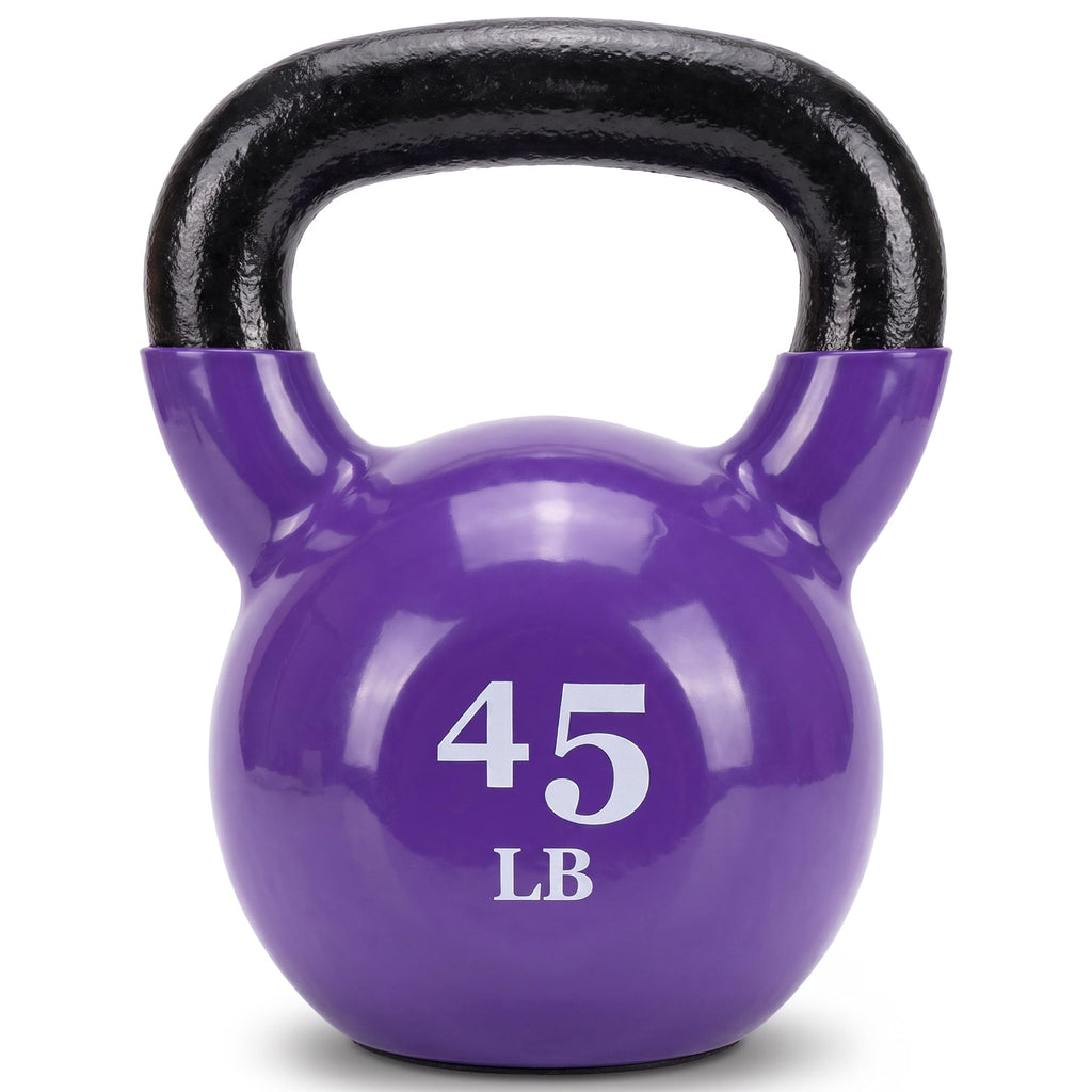 Fitvids 5-50 LB Kettlebells Cast Iron Strength Training Kettlebells for Home Gym Exercises, Single or Set