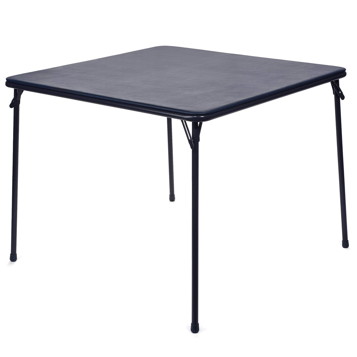 38" Square Folding Card Table - Portable, Easy-to-Store, Vinyl Upholstered, Sturdy Steel, Wheelchair Accessible - Beige
