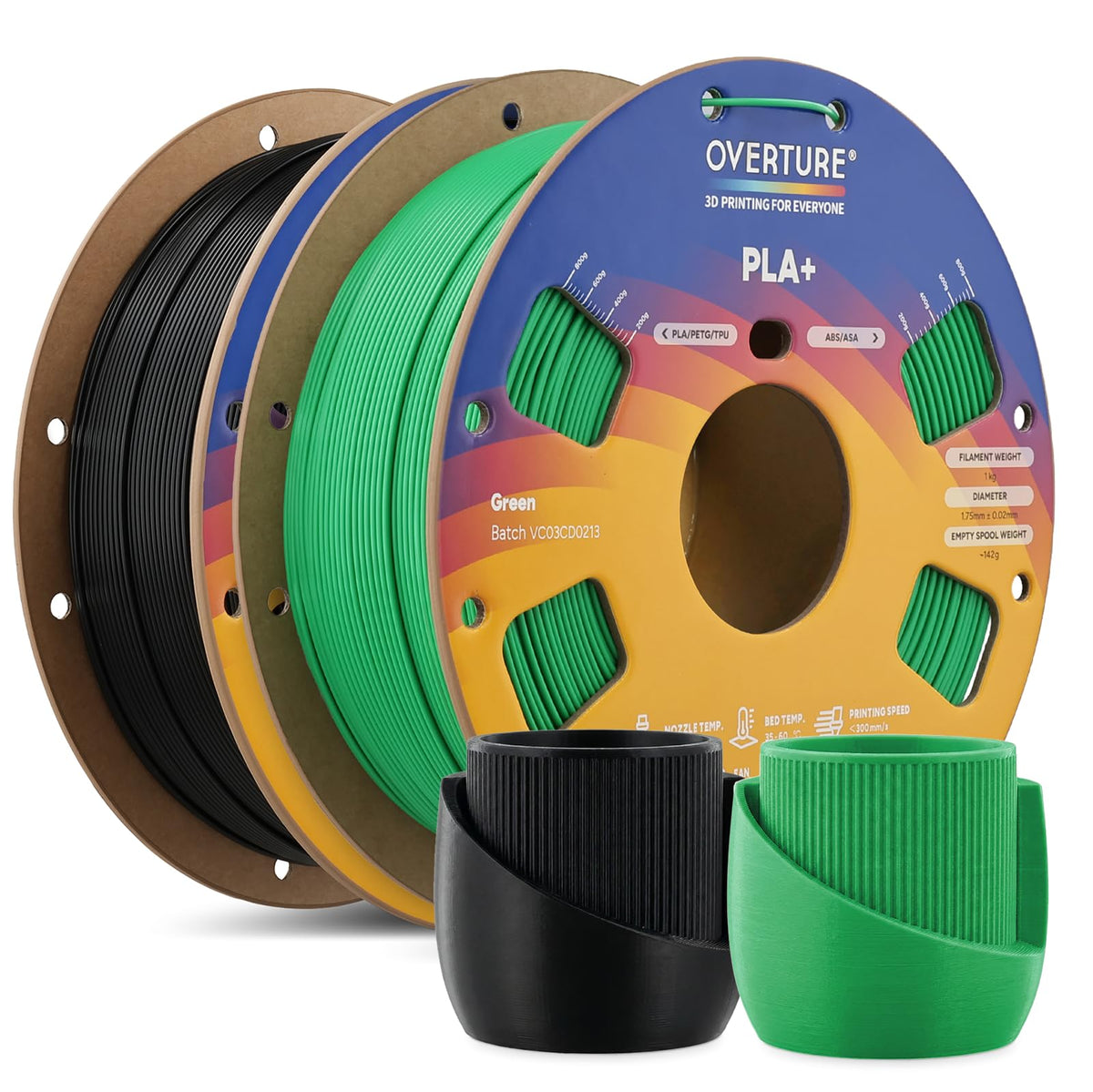 OVERTURE 10KG Bundle High Speed PLA+ 3D Printer Filament 1.75mm