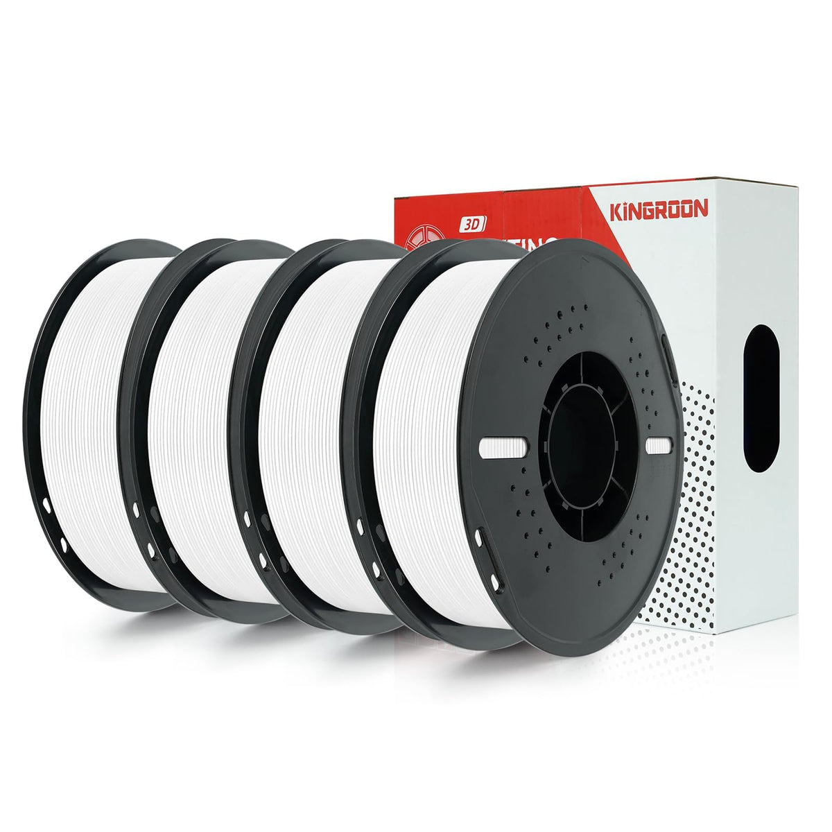 Kingroon PETG 3D Printer Filament, 10 Rolls, Dimensional Accuracy +/- 0.03 mm, 1kg Spool(2.2lbs), 1.75 mm，10KG Ten Colors Black White Grey Red Blue Green Yellow Orange Transparent Silver