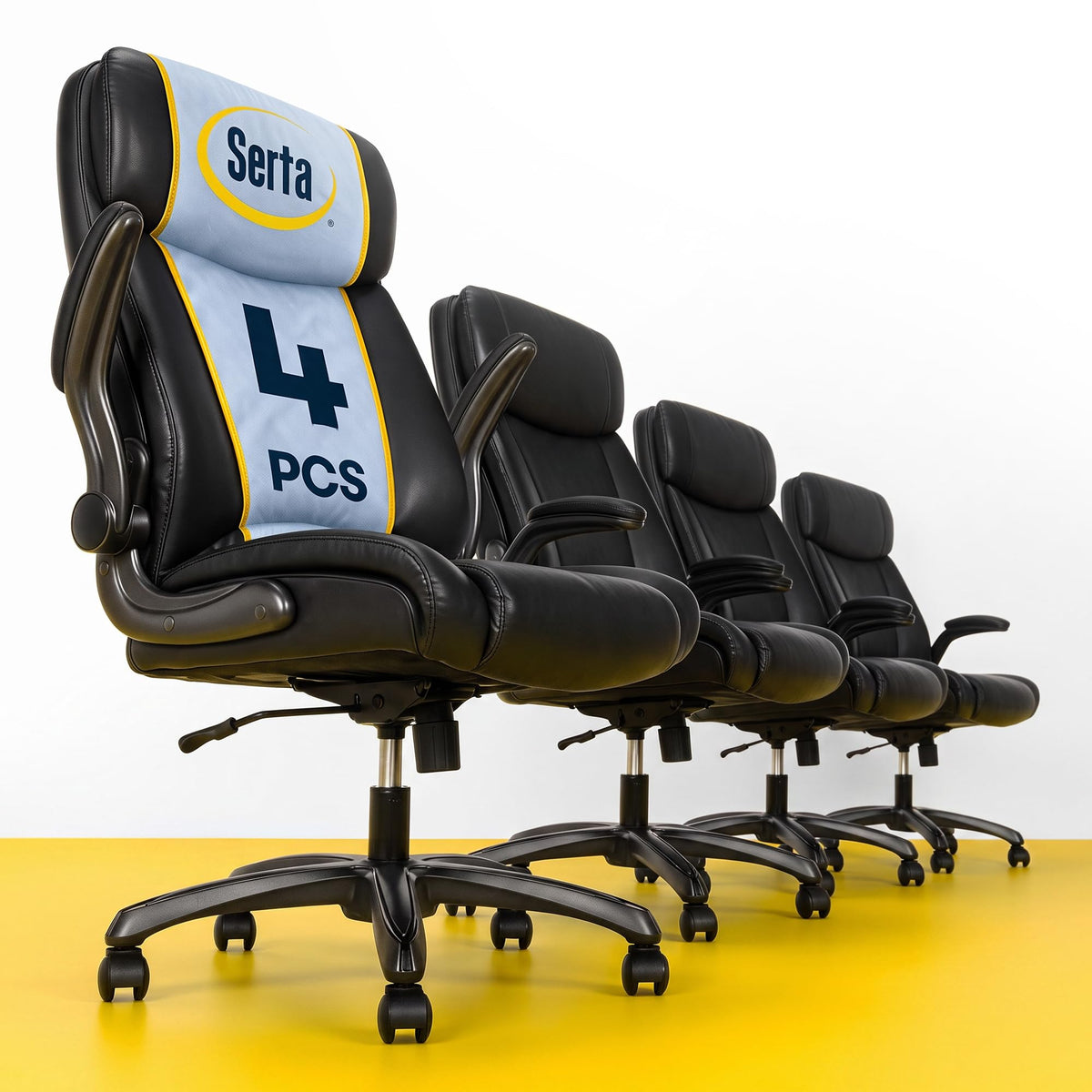 Serta Ergonomic Big and Tall Executive Office Chair Lumbar Support, Leather