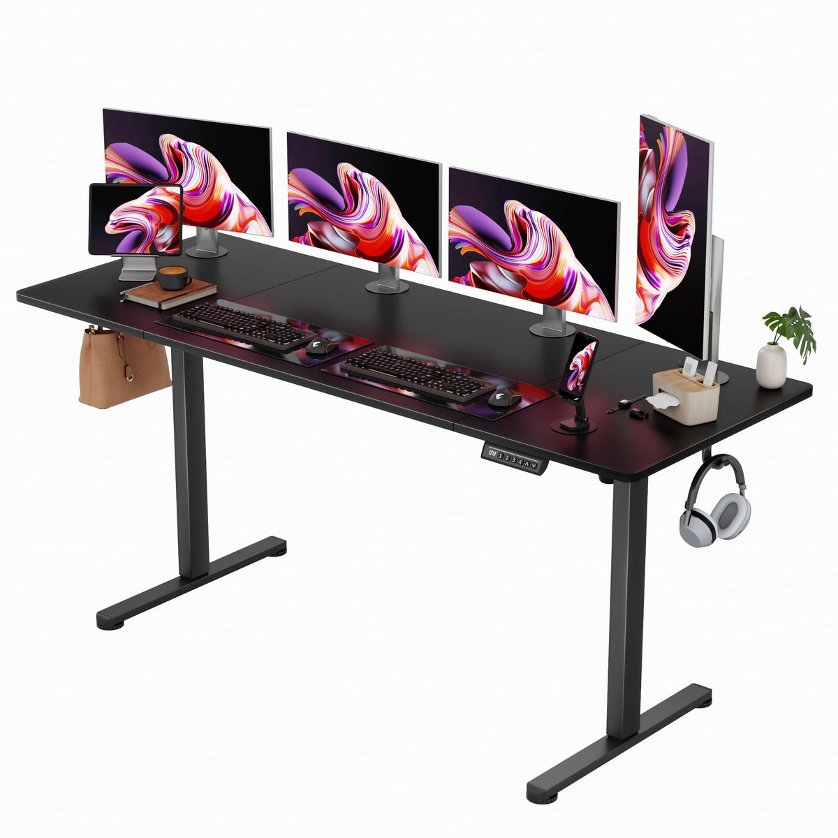 Furmax 45 Inches Electric Standing Desk, Home Office Desk with Phone Holder