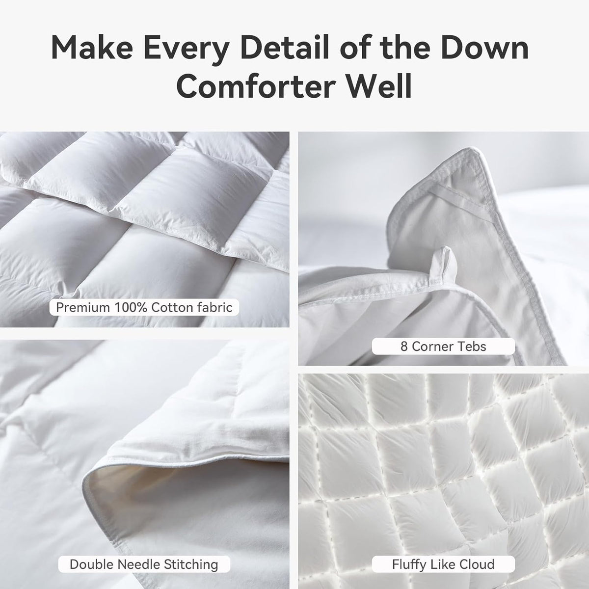L LOVSOUL Goose Feather Down Fiber Comforter Queen,All Season Duvet Insert