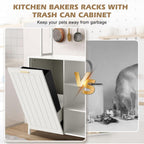 Kitchen Bakers Rack with Power Outlet, Microwave Oven Organizer
