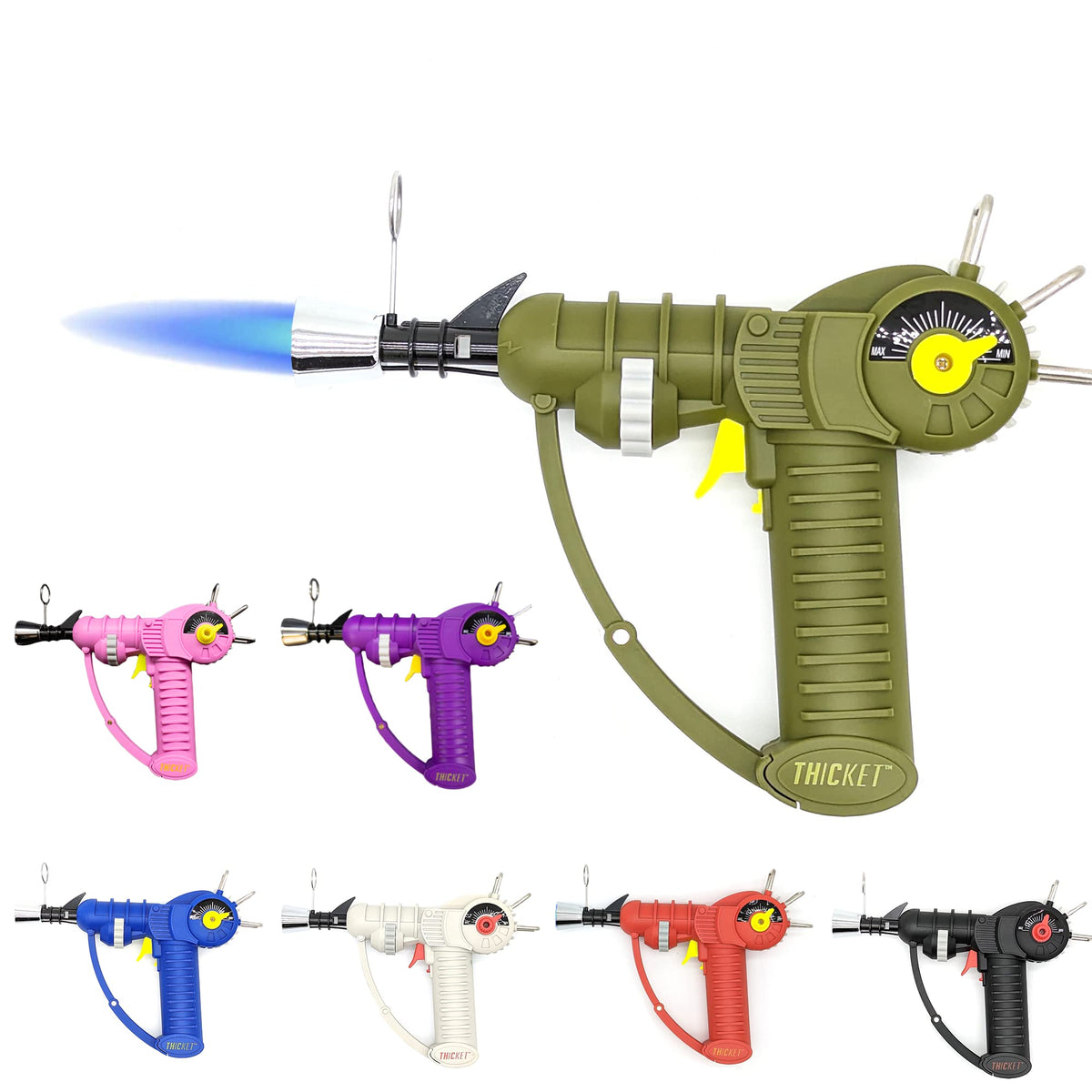 THiCket Raygun Torch Lighter, with Adjustable Flame and Safety Lock (Pink)