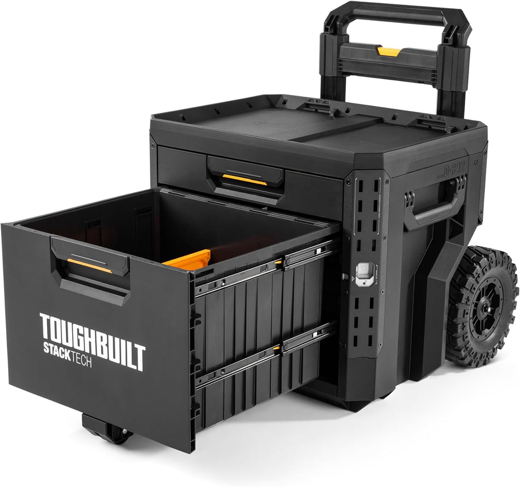 ToughBuilt StackTech 2 Drawer Rolling Locking Tool Box, 240 lb Capacity