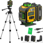 Alloyman Laser Level with Tripod, Laser Level 4× 360° Self Leveling