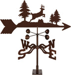 EZ Vane Steel Jumping Deer Weathervane with Wind Cups — Deck Mount