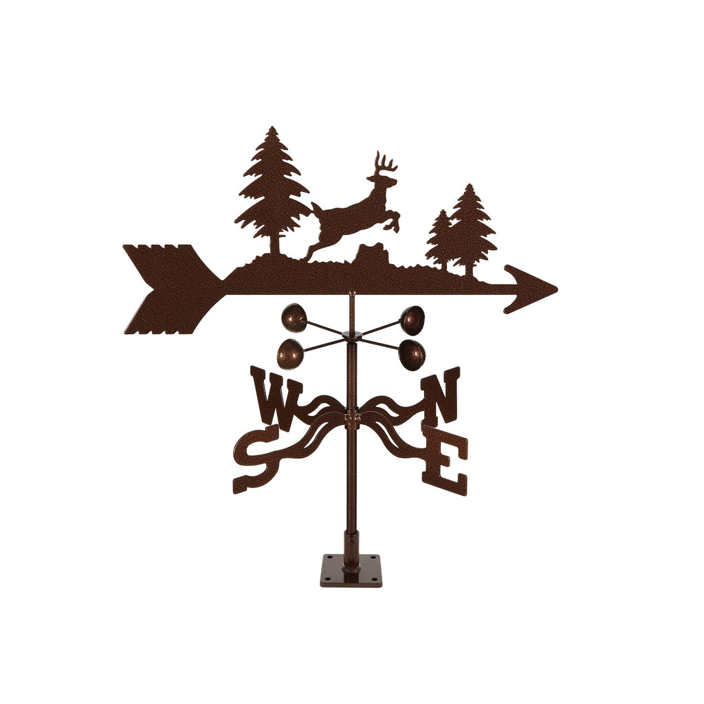 EZ Vane Steel Jumping Deer Weathervane with Wind Cups — Deck Mount