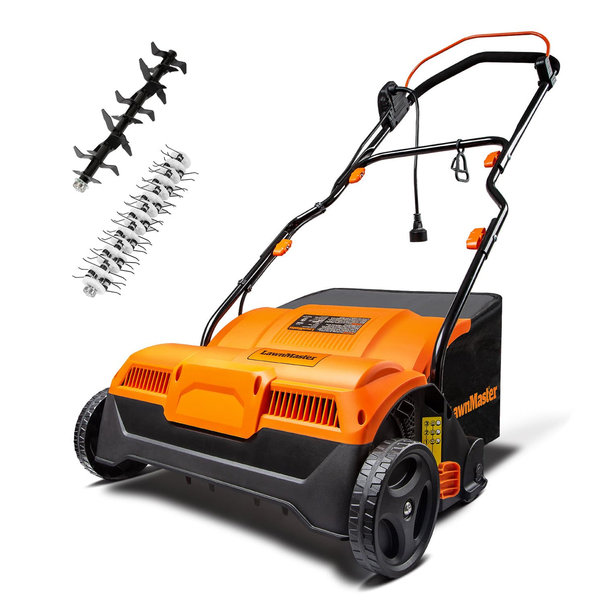 LawnMaster GVB1316 Electric 16” 13 Amp Dethatcher and Scarifier with 12 Gallon Collection Bag