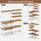 L-Shaped Bakers Rack with Power Outlet