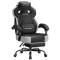 GTPLAYER Big & Tall Gaming Chair, Wide Seat with Footrest, Charcoal