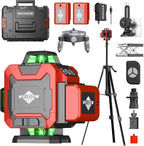 weiddw Laser Level Kit, Plastic & Aluminum, Tripod, Dual Battery, Long Life