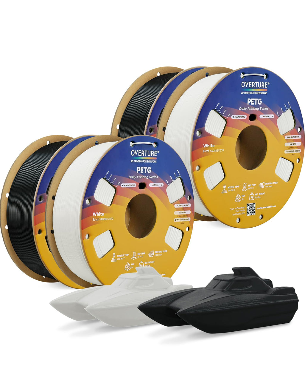 OVERTURE 10KG Bundle High Speed PETG Filament 1.75mm, 3D Printer Filament