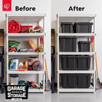 IRIS USA 6-Pack 20 Gal Heavy Duty Lockable Storage Totes with Lids, Black