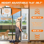 Dog Door for Sliding Glass Door, 74.8" - 80.7" Adjustable Height