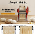 Manual Pasta Maker Machine,Stainless Steel Roller Pasta Maker with 0.5-5mm Adjustable Thickness,Noodle Cutter Perfect for Dumpling Wonton Wrappers Noodles