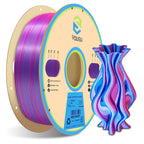 YOUSU 3D Printer Filament Silk PLA Filament Rainbow Color,1.75mm Tri Color PLA Filament 6kg Pack,1kg Spool.