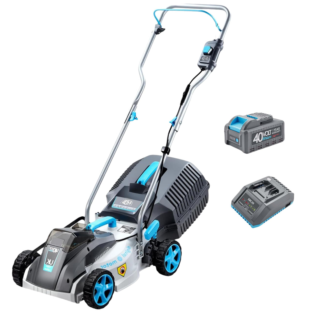 RB 40V 9" Mini Cordless Lawn Mower with Battery & Charger for Small Yards