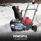 PowerSmart 21 Inch Corded Electric Snow Blower, 15 Amp, with LED Light