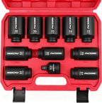 Premium 132-Piece Mechanics Tool Set, SAE/Metric 1/4" & 3/8" Drive Socket Set, Ratcheting Wrenches, Extensions & Adapters, Quick-Release Ratchet, Professional Auto Repair Tool Kit with Storage Case