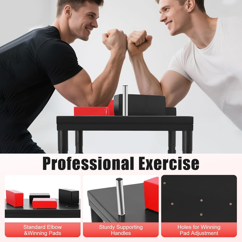 YIYIBYUS Professional Arm Wrestling Battle Table, Armwrestling Training Equipment with Elbow Pads and Winning Pads, for Gyms Sports Arenas Homes Club Office