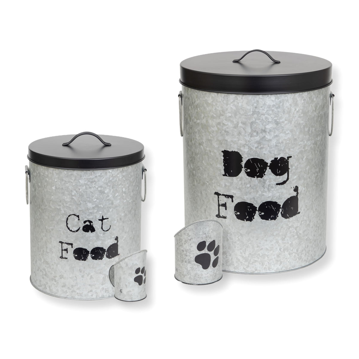 Large 60lb & Small 20lb Dog Pet Food Storage Canister with Scoop – Durable & Airtight for Freshnesss, Minimalist Design & Recyclable, Huge & Small Metal Container (Combo - Dog Bin - Large & Small)