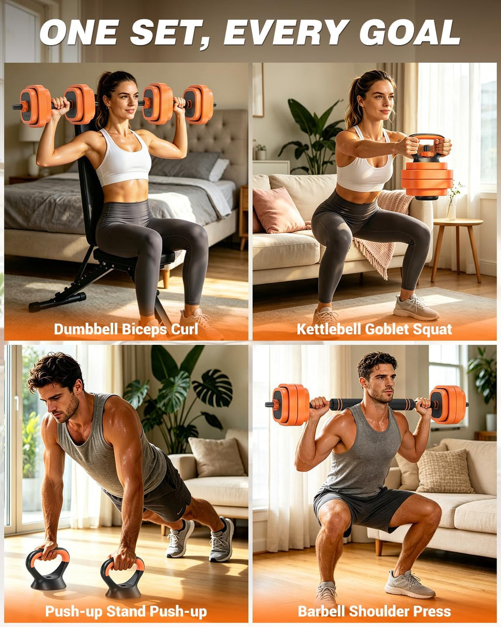 Rendpas Adjustable Dumbbell Set – Free Weights for Home Gym Workouts