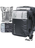Black Voyage Reusable Vacuum Compression Travel Bag for Carry-On Suitcase and Backpack, Recycled IPX8 Waterproof Space Saver Vacpack (2-Pack, 21L - Pump Included)