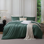 MooMee Queen Duvet Cover Set 100% Extra Long Staple Cotton Cooling Bedding