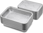 Half Size Deep Aluminum Pans, 13 x 10.5 x 2.5 In (100, With Lids)