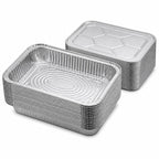 Half Size Deep Aluminum Pans, 13 x 10.5 x 2.5 In (100, With Lids)