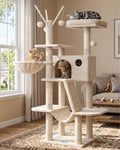Hey-brother Cat Tree Tower with Padded Platform Bed, Hammock, MPJ019-SW