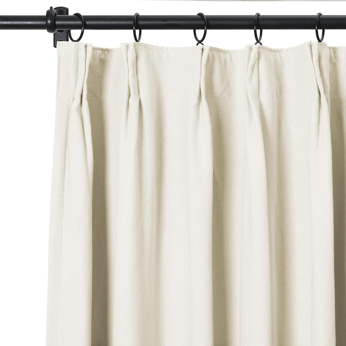 ChadMade Pinch Pleat 100% Cotton Duck Drape Blackout Ivory Drapery Extra Wide Curtain Plain Weave with Blackout Lining 100Wx96L (1 Panel), BOZI Collection
