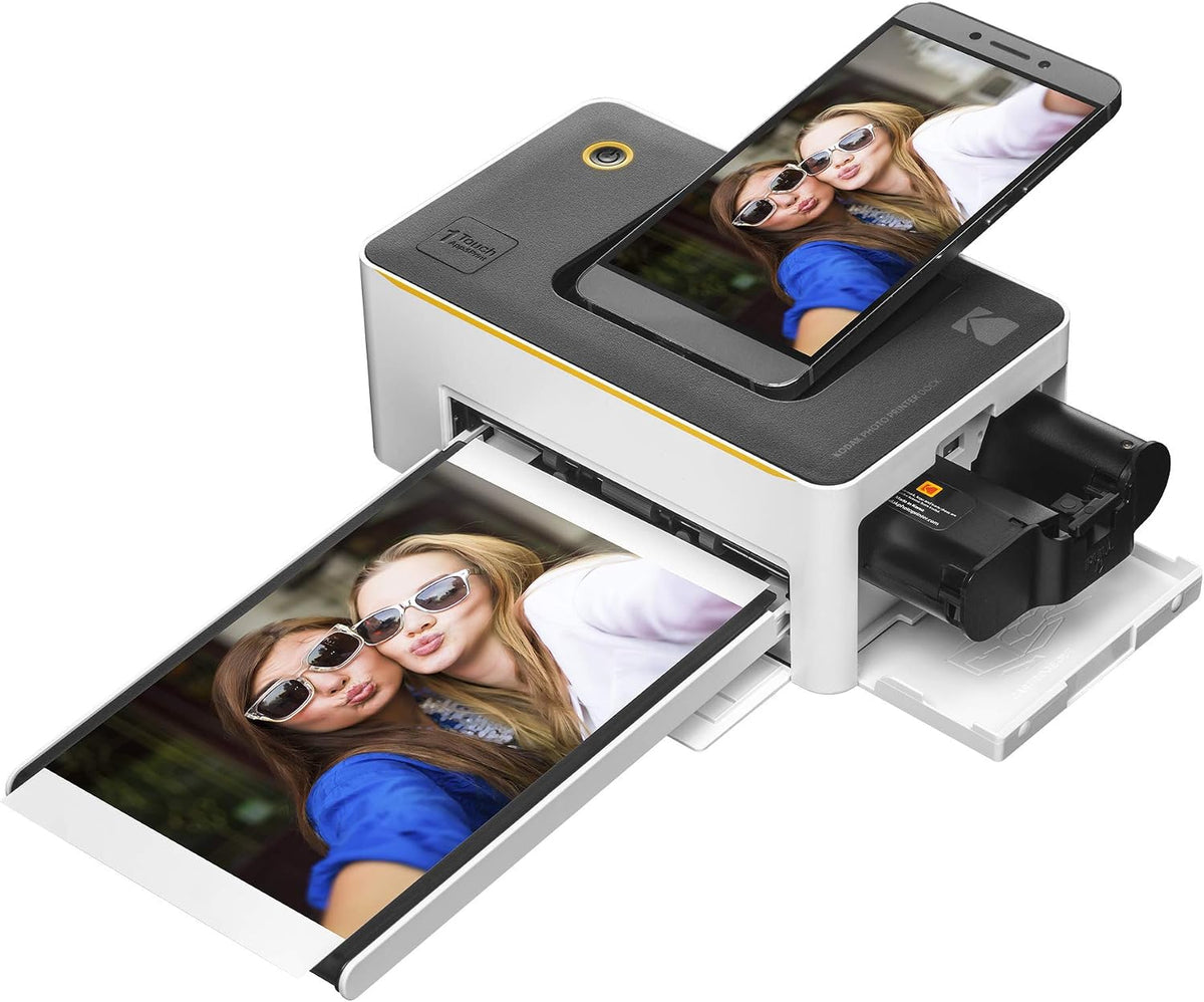 KODAK Dock Premium 4x6” Portable Instant Photo Printer (2022 Edition) Bundled with 120 Sheets | Full Color Photos, 4Pass & Lamination Process | Compatible with iOS, Android, and Bluetooth Devices